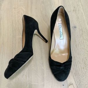 Oscar de la Renta Vintage Dark Gray Suede High Heel Pumps Size EU 36 US 6